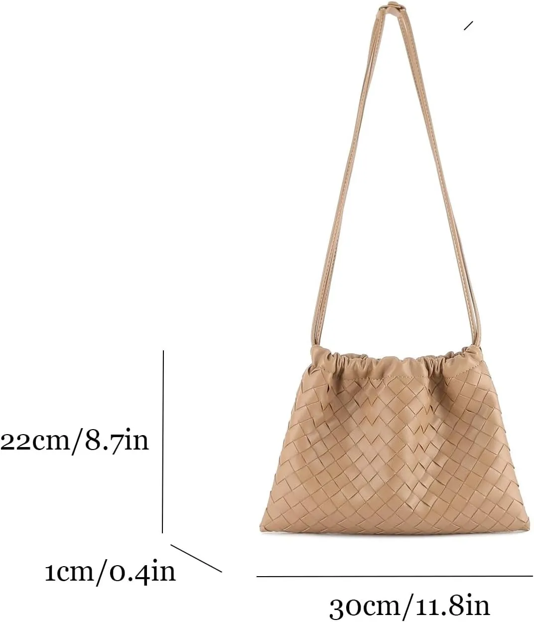 Woven Crossbody Bags For Women, Trendy Vegan Leather Dumpling Bag Simplicity Evening Shoulder Bag Purse