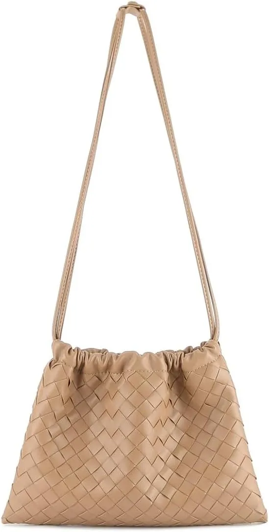 Woven Crossbody Bags For Women, Trendy Vegan Leather Dumpling Bag Simplicity Evening Shoulder Bag Purse