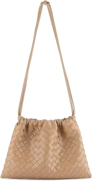 Woven Crossbody Bags For Women, Trendy Vegan Leather Dumpling Bag Simplicity Evening Shoulder Bag Purse