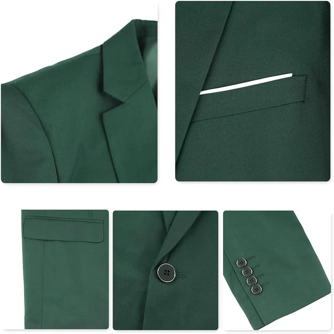 YFFUSHI Men's 3 Piece Suit Set Slim Fit One Button Solid Jacket Vest Pants with Suit Bags