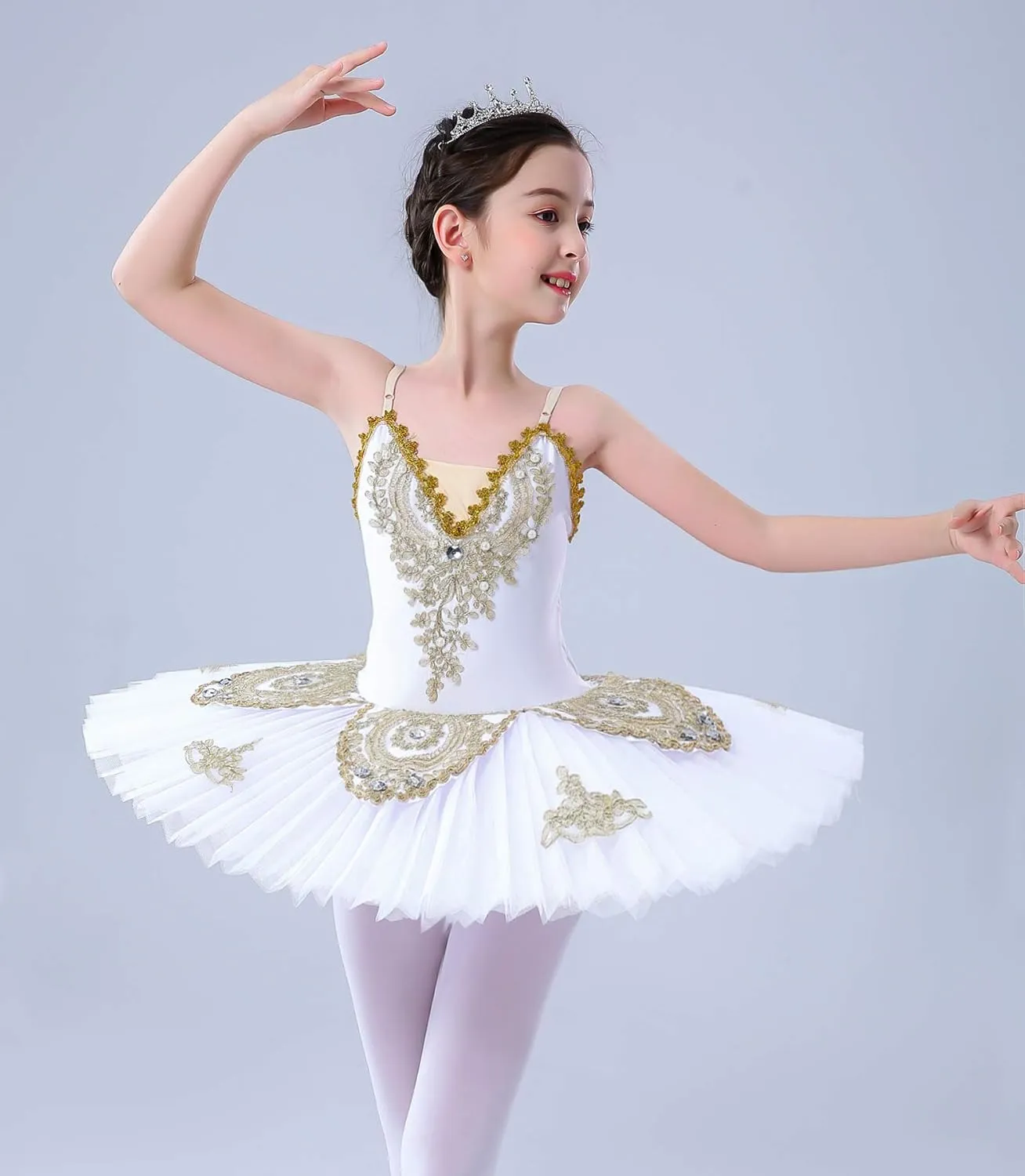 ZX Girl's Ballet Swan Lake Tutu Costume Professional Camisole Skirted Leotard Ballerina Dancewear Fairy Princess Dress